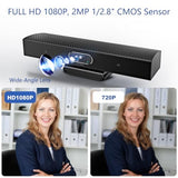 Conference Room Camera, 3-in-1, 1080p Full HD Webcam with Microphone and Speaker, USB Plug and Play (Black)