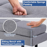 Waiting Room Chairs, Guest Chair with 660 Lbs Weight Capacity, 3 Seats Upholstered Reception Bench for Office