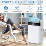 12,000 BTU Portable Air Conditioner with Dehumidifier, Compact Small AC Unit for Rooms up to 550 Sq Ft, Easy Mobility with Wheels, Includes Remote Control and Window Exhaust Installation Kit