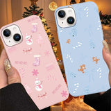Aoldimu Christmas Tree Snowflakes Merry Christmas Snowman Phone Cases for iPhone 17e/iPhone 16e Case Shockproof Soft Silicone Protective Phone Cover Funda for iPhone 17e/iPhone 16e 6.1 Inch Purple