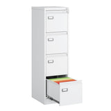 MIIIKO 4 Drawer File Cabinet, White Vertical Filing Cabinets with Lock, Home Office File Folders Storage Cabinet for Letter Legal A4 File Size