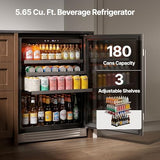 Ca'Lefort 24'' Beverage Refrigerator, 180 Can Beverage Fridge Under Counter