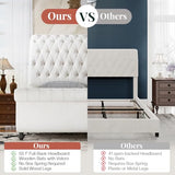 Jocisland Queen Size Bed Frame with Sleigh Headboard & Footboard, White