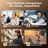 Single-Ear Wireless Headset & USB Dongle, Fit for PC/Laptop/Teams/Call Center