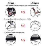 2-Seat Waiting Room Bench - PU Leather Waiting Room Chairs with Arms & Non-Slip Foot Mats