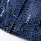 Hixiaohe Spring Summer Jean Jacket for Women Trendy Half Sleeve Button Down Short Denim Jacket Retro Cropped Trucker Coat
