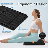 Egg Gel Seat Cushion, Breathable Gel Cushion Chair Pads with Non-Slip Cover for Home Office Car Wheelchair, Honeycomb Design Egg Seat Cushion As Seen On TV (Black)