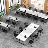 Modern Conference Table, Folding Conference Room Table with Rolling Wheels, Stackable Flip Top Mobile Training Table Modular Seminar Meeting Tables for Office,Conference Room,Classroom (6, W, 55in)