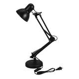 Black Metal Folding Desk Lamp, Adjustable Arm Task Light for Students
