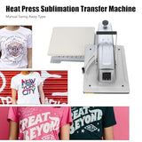 Heat Press Machine Swing Away T Shirt Pressing Machine Auto Open Clamshell Base Heat Press Transfer T-Shirt