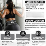 Yflingjie Women's Leather Lumbar Gym Belt for Heavy Lifting - 6.8mm Thick Weight Lifting Belt with Back Brace Support（Women & Men) (M) (black, M(34-38inches))