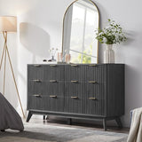 T4TREAM 54" Wide Fluted 6 Drawer Dresser for Bedroom
