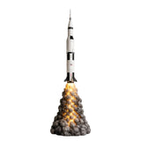 Saturn V Rocket Launch Desk Lamp, Space Night Light for Home Office, White
