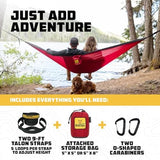 Wise Owl Outfitters Hammock for Camping Single Hammocks Gear for The Outdoors Backpacking Survival or Travel - Portable Lightweight Parachute Nylon SO Orange & Grey