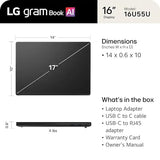 LG Gram 16 Laptop 2026, AMD Ryzen AI 7 445 CPU, 16GB RAM 7467 MHz, 1TB SSD