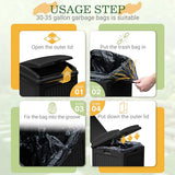 Waterproof Resin Garbage Bin for Hideaway, Deck, Patio, Dark Black