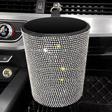 ihreesy Bling Car Garbage Trash Can,Glitter Diamond Trash Container