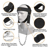 Nutriess Neck Training Harness Adjustable Head Weight Neck Exerciser Fitness Powerlifting Head Harness with Steel Chain for MMA Gym Strength Training NutriEss