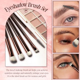 Makeup Brush Set, Premium Synthetic 10 PCS Makeup Brushes, Travel Makeup Brush Set with Soft Hairs, Makeup Brushes Set Professional for Blush, Eyeliner, Eyeshadow, Concealer, and Foundation (Brown)