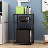 PXIWDAN Printer Stand Removable Printer Stand Office 3-Layer Fax Machine Scanner Shelf Living Room with Non-Slip Feet for Office(B)