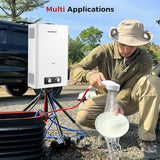 CAMPLUX Tankless Water Heater, 5.28 GPM Propane Water Heater Camping, Outdoor for Cabin, Off-grid, Tiny House & Mobile Home, 136,000 BTU, BD528