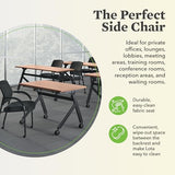 Office Chair, Black Guest Seat with Arms and Casters, Mesh Back