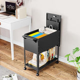 Rolling File Cart with Wheels Hanging Files,Rolling File Cabinet Organizer,Rolling Hanging File Folder Cart on Wheels