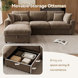 WorthFurni 110” Cloud Sectional Couches for Living Room, Modular Sectional Sofa with Deep Seat