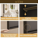 TETOTE 48 x 32 Bathroom Vanity Mirror Cabinet with Tempered Beveled Mirror Black Medicine Cabinet