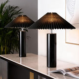 EOEYYOYB Ceramic Table Lamps for Bedroom Set of 2, Adjustable Shade Lamps for Night Stands, Modern Cylindrical Nightstand Table Lamps, Black