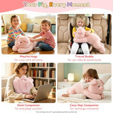 QUIRAI Pig Plush Weighted Stuffed Animals, Adorable Pig Stuffed Animal 24 Inch, 3.3 lb Pink Pig Weighted Plush Pillow for Kids & Adults, Cozy Birthday Christmas Valentines Gift