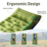 KASBAH Camping Sleeping Pad,Extra Wide 6 inch Thick Inflatable Sleeping Pads with Built-in Foot Pump and Pillow,Ultralight Camping Mat Gear for Outdoor Hiking,Camping