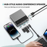 Conference Speaker and Microphone with Mute/Project, Enhanced Voice Pickup & Full Duplex Noise Cancelling Speakerphone
