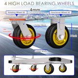 Platform Truck Heavy Duty Push Cart Dolly with 6'' Wheels 2000 LBS Capacity Steel Large Flatbed Cart