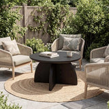 LITTLE TREE Round Coffee Table, Black 31.5 Inches Circle Center Living Room Table, Modern Simple Coffee Tables for Living Room, Low Cocktail Table for Home Office, Easy Assembly