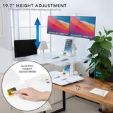 Mount-It! Electric Standing Desk Converter, Motorized Sit Stand Desk Riser with Dual Monitor Mounts, Adjustable Height Ergonomic Workstation with 28” Wide Platform and Tablet/Phone Slot, White