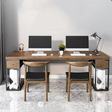 IKVODEOS Computer Desk Double seat Solid Wood Computer Desk
