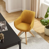 Art Leon Beech Wood Swivel Desk Chair for Home Office, No Wheels
