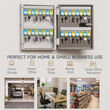 32 Key Lock Box - Wall Mounted Key Cabinet with 3-Digit Combination Lock & Backup Key