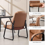 Okeysen Big & Tall Waiting Room Chairs Set of 2, PU Leather Reception Guest Chair with Padded Arm Rest