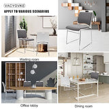 VACYOVKE 4 Pack Stacking Chairs 1102LB Capacity Home Office Guest Chair Set With Sled Base, Modern Reception Chair for Kitchen, Waiting Room, Multi-Purpose, Break Room, Training, Cafeteria, Gray Color
