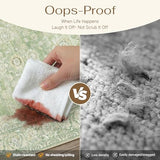 WondRg 2x6 Green Washable Runner Rug for Kitchen Hallway Neutral Floral Soft Non Slip Rug Low Pile Distressed Carpet for Bathroom Bedroom Indoor Nursery