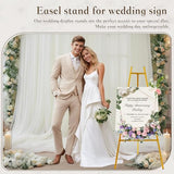 Gold Metal Easel Stand for Sign, Heavy Duty Folding Easel for Wedding Welcome Sign, Decorative Easel for Mirror, Art, Photo