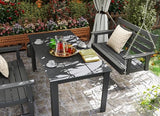 GREENVINES Porch Swing | 51’’ | HDPE Plastic | for Outdoor Patio | All Weather | Waterproof Bench Swings | w/ 4 Stainless Steel Chains | Grey