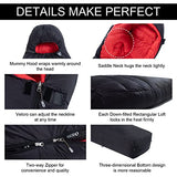 QEZER 0 Degree Sleeping Bag for Adults 650 Fill Power Down Large Lightweight Sleeping Bag for -15℉-14℉ Cold Weather