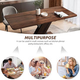 Extendable Dining Table for 4-8 People,55.12''-70.87''Modern Space-Saving Wood Kitchen Table, Rectangle Folding Conference Meeting Table, Walnut