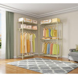 VIPEK X1 Expandable Clothes Rack Heavy Duty Adjustable from 2' to 3'5" with Adjustable Shelves and Hanger Rods, Gold