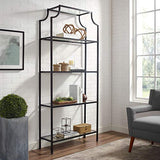 Crosley Furniture Aimee Bookshelf with Glass Shelves