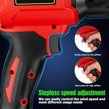 Cordless Leaf Blower, Leaf Blower Cordless with Battery and Charger, Portable Lightweight Handheld Blower, Extended Nozzle, Turbo Jet Blower (Red)