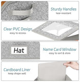 AOODA 2 PCS Stackable Hat Storage for Baseball Caps, Holds up to 24 Caps Hat Organizer for Closet, Sturdy Snapback Boxes for Men with Cardboard, Grey